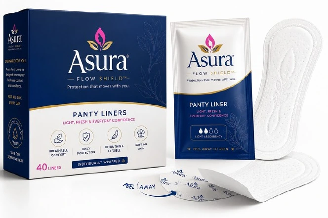 ASURA Panty Liners concept packaging and product